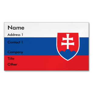 Business Card Magnet with Flag of Slovakia