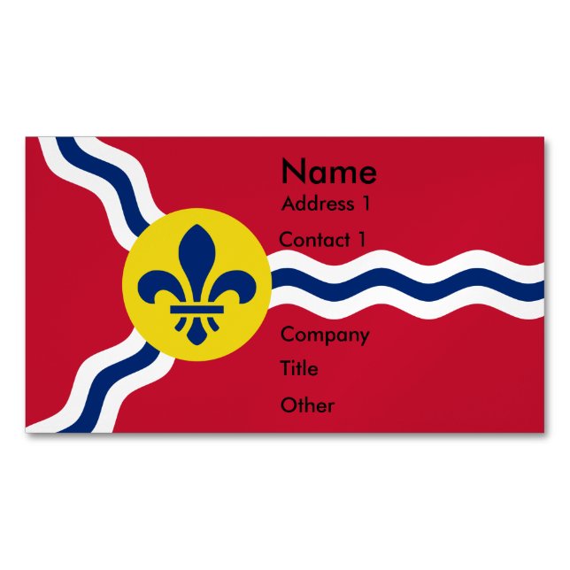 Business Card Magnet with Flag of St. Louis (Front)