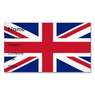 Business Card Magnet with Flag of United Kingdom