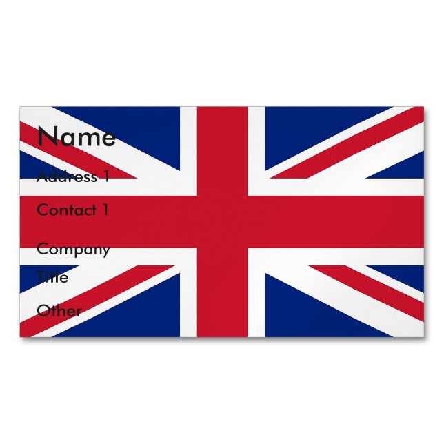 Business Card Magnet with Flag of United Kingdom (Front)