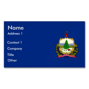 Business Card Magnet with Flag of Vermont, USA