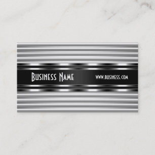Business Card Metal Silver Black White