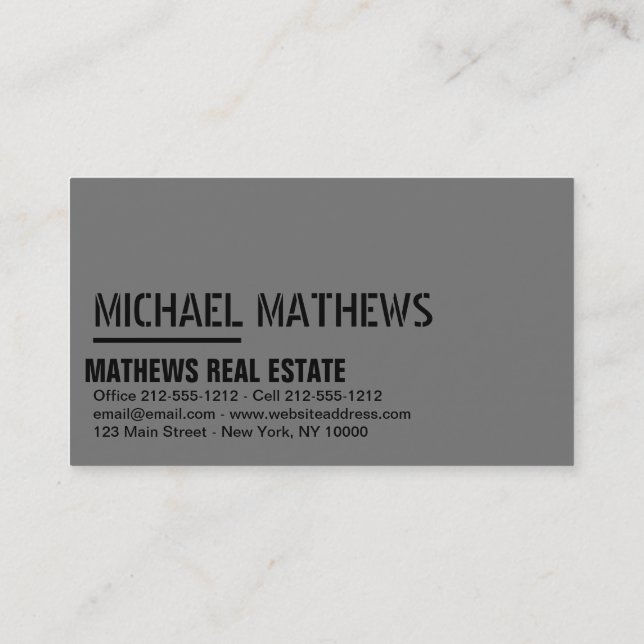 Business Card Minimalist Custom Template Black (Back)