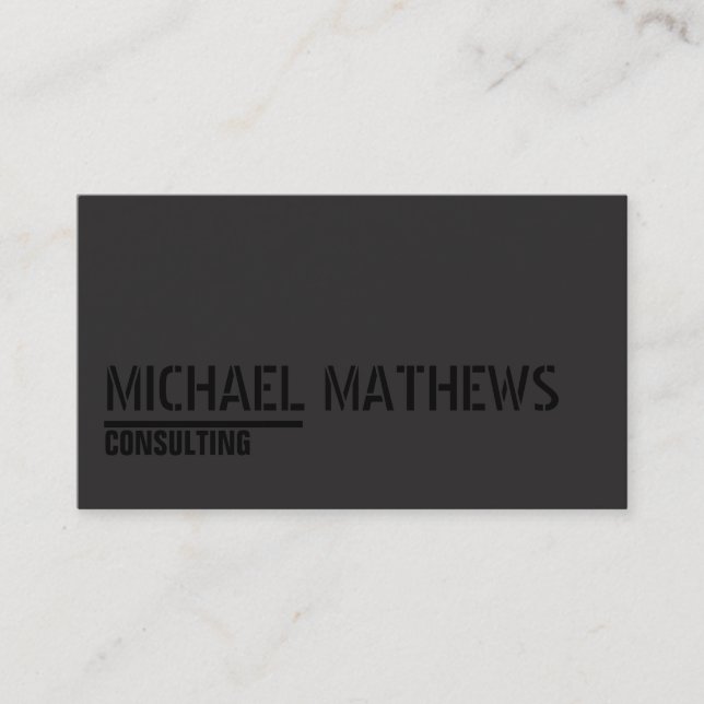 Business Card Minimalist Custom Template Black (Front)