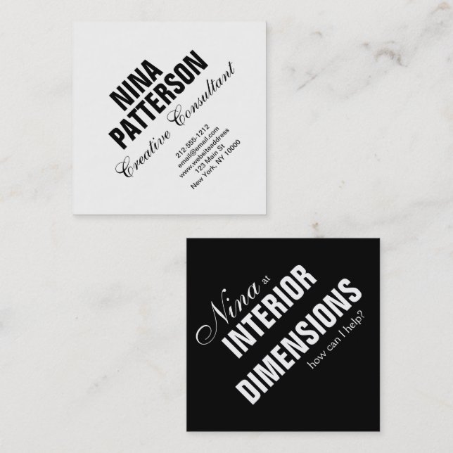 Business Card Minimalist Custom Template Black (Front/Back)