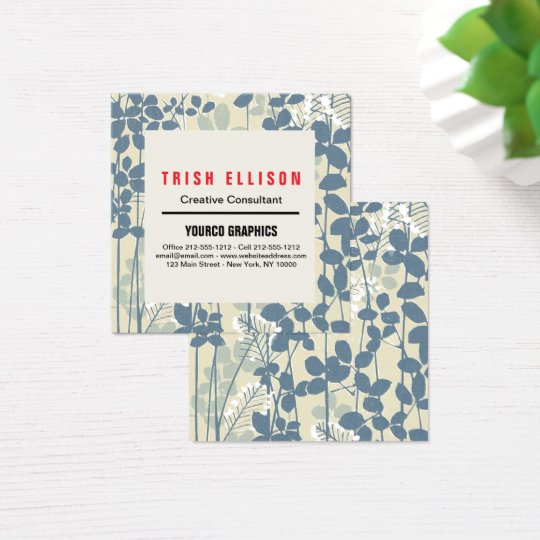 Business Card Minimalist Custom Template Floral