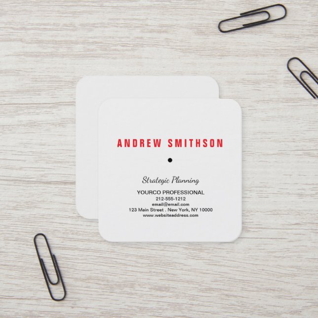 Business Card Minimalist Custom Template Monogram (Front/Back In Situ)