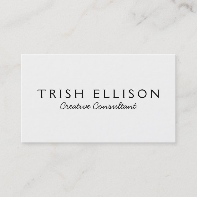 Business Card Minimalist Custom Template Plain (Front)