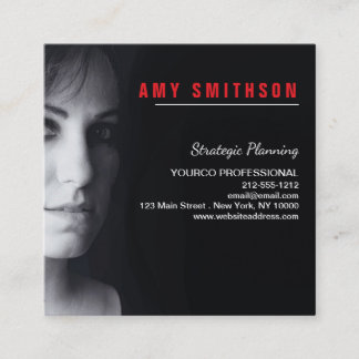 Business Card Minimalist Custom Your Photo Black