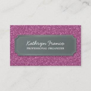 BUSINESS CARD modern bold sparkly pink glitter