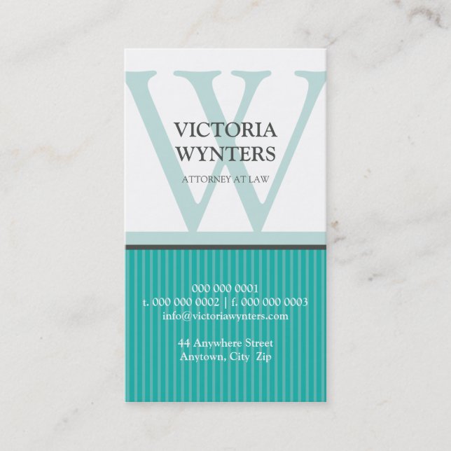 BUSINESS CARD modern initial monogram (Front)