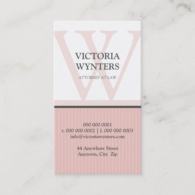 BUSINESS CARD modern initial monogram (Front)