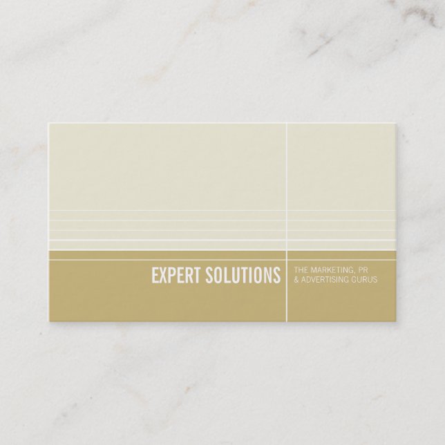 BUSINESS CARD modern minimal lines cream gold (Front)