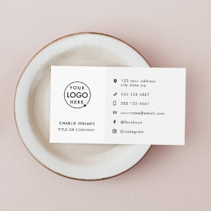 Business Card Modern Minimal Logo Custom Icons