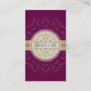 BUSINESS CARD modern oriental mandala plum gold