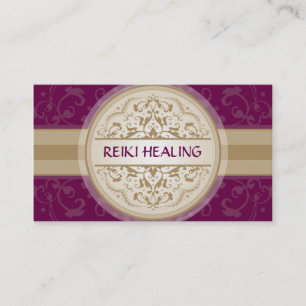 BUSINESS CARD modern oriental mandala plum gold