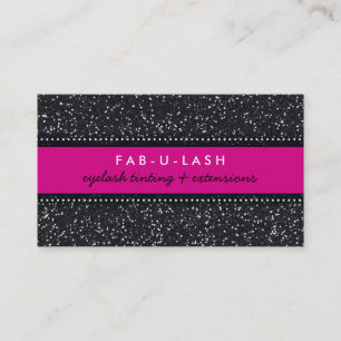 BUSINESS CARD modern trendy glitter hot pink black