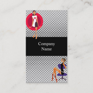 Business Card Music Girls Silver Black 2