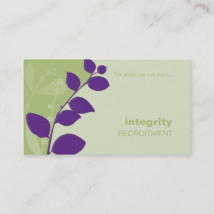 BUSINESS CARD nature silhouette green purple