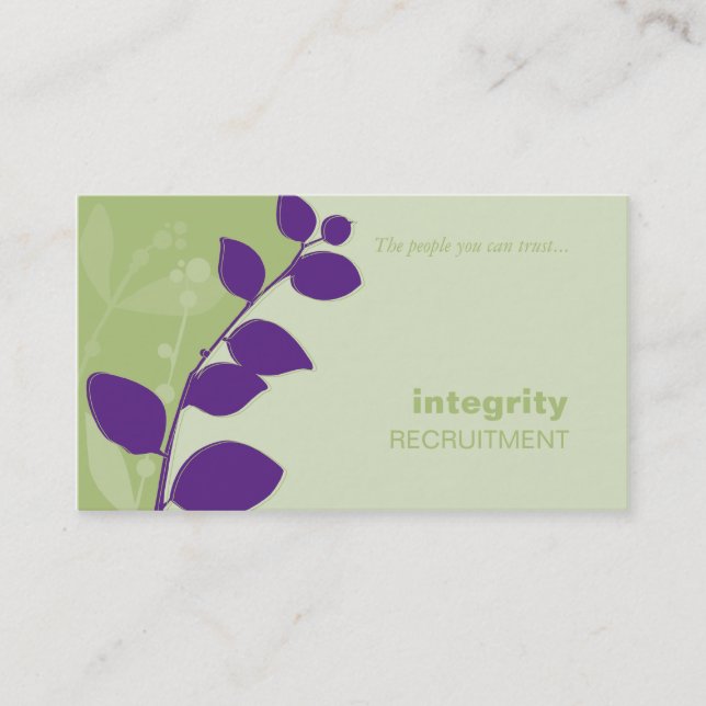 BUSINESS CARD nature silhouette green purple (Front)