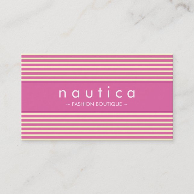 BUSINESS CARD :: nautical striped 10 (Front)