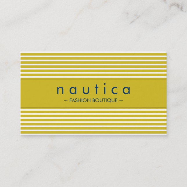 BUSINESS CARD :: nautical striped 16 (Front)