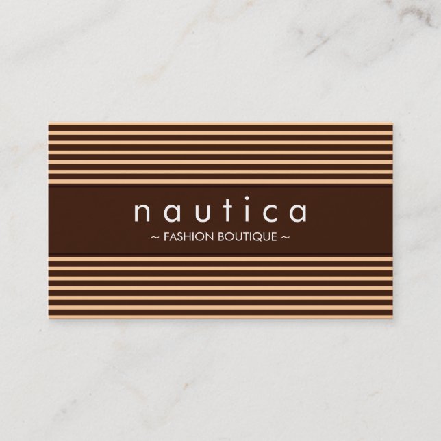 BUSINESS CARD :: nautical striped 18 (Front)