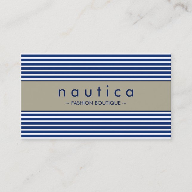 BUSINESS CARD :: nautical striped 25 (Front)