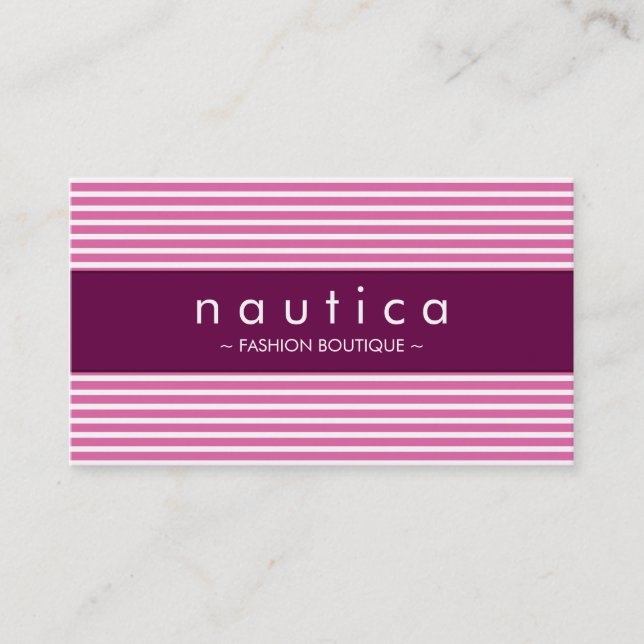 BUSINESS CARD :: nautical striped 29 (Front)