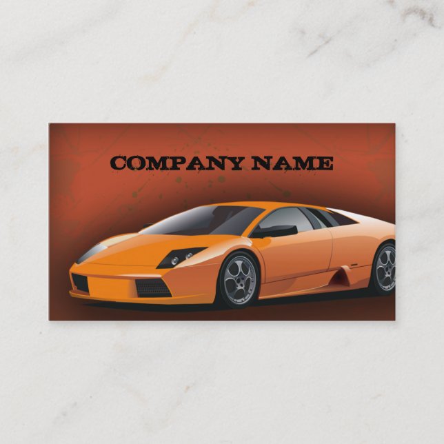 Business Card Orange Sports Car (Front)