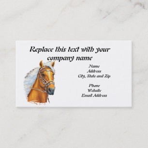 Business Card, Palomino Peruvian Horse Solid Gold Card
