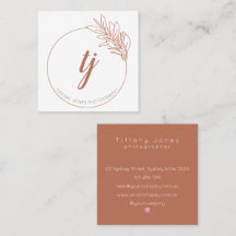Business Card Photography Floral Circle Neutral