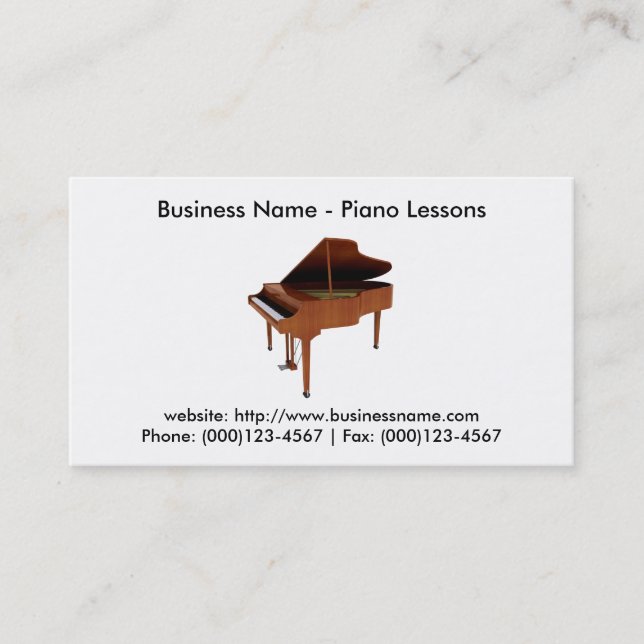 Business Card: Piano Lessons Card (Front)