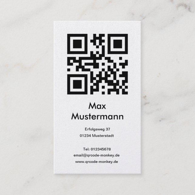 Business card, platinum (individually designed) business card (Front)