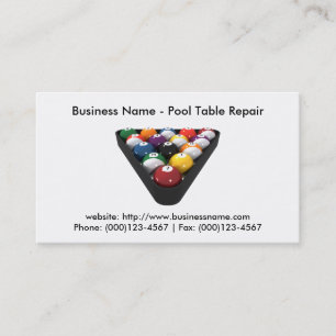 Business Card: Pool Table Repair Card