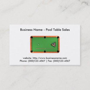 Business Card: Pool Table Sales Card