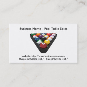 Business Card: Pool Table Sales Card