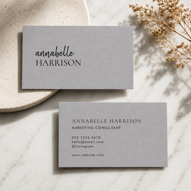 Business Card | Premium Grey Minimalist Cards (Premium gray business cards with custom name layout for solopreneurs and small brands.)