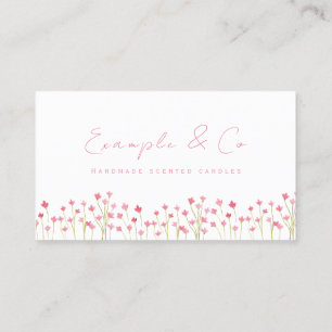 Business Card, Pretty Pink Flower stems Card