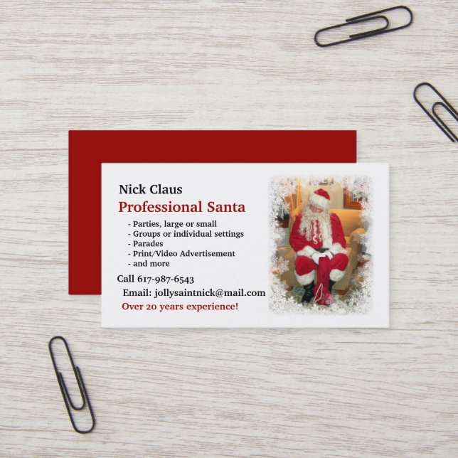 Business Card: Professional Santa Card (Front/Back In Situ)