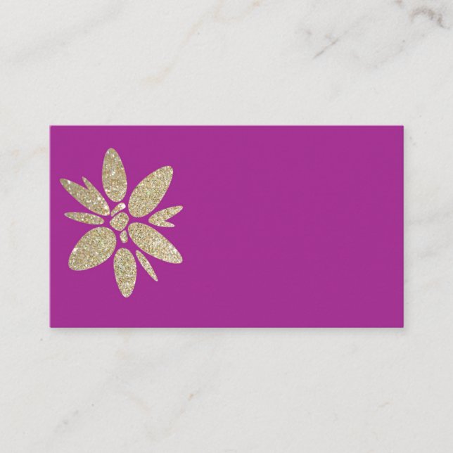 Business Card Purple RSVP with gold sparkle (Front)