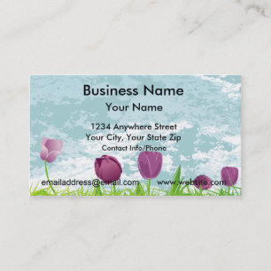 Business Card Purple Tulips