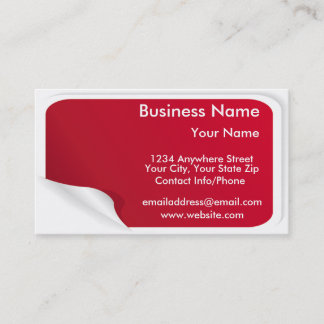 Business Card Red Sticker