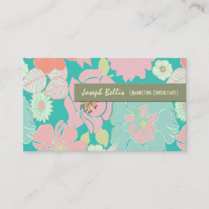 Business Card, retro floral Card