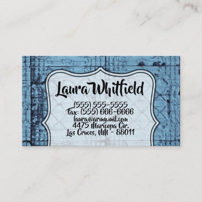Business Card Rustic Tin Panel Ceiling Country Wes (Front)