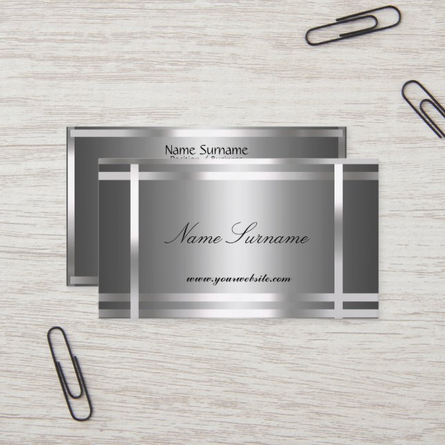 Business Card  Silver Abstract (Front/Back In Situ)