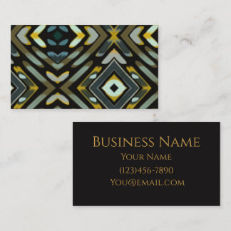 Business Card Simple Minimal Black and Gold Text