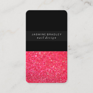 Business Card - Simplistic Glitter Sheer Hot Pink