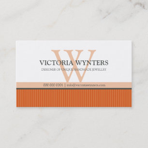 BUSINESS CARD smart modern monogram orange