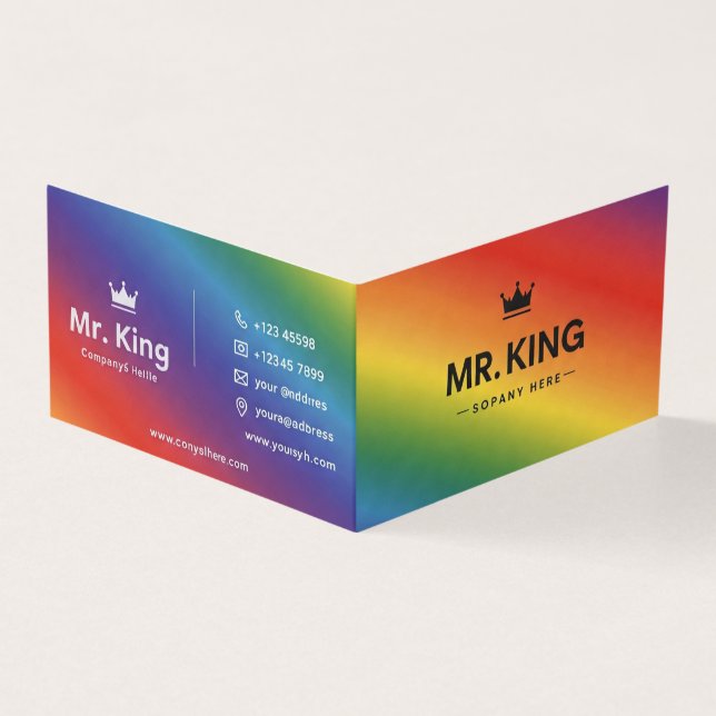 Business Card Style Rainbow King (Outside)